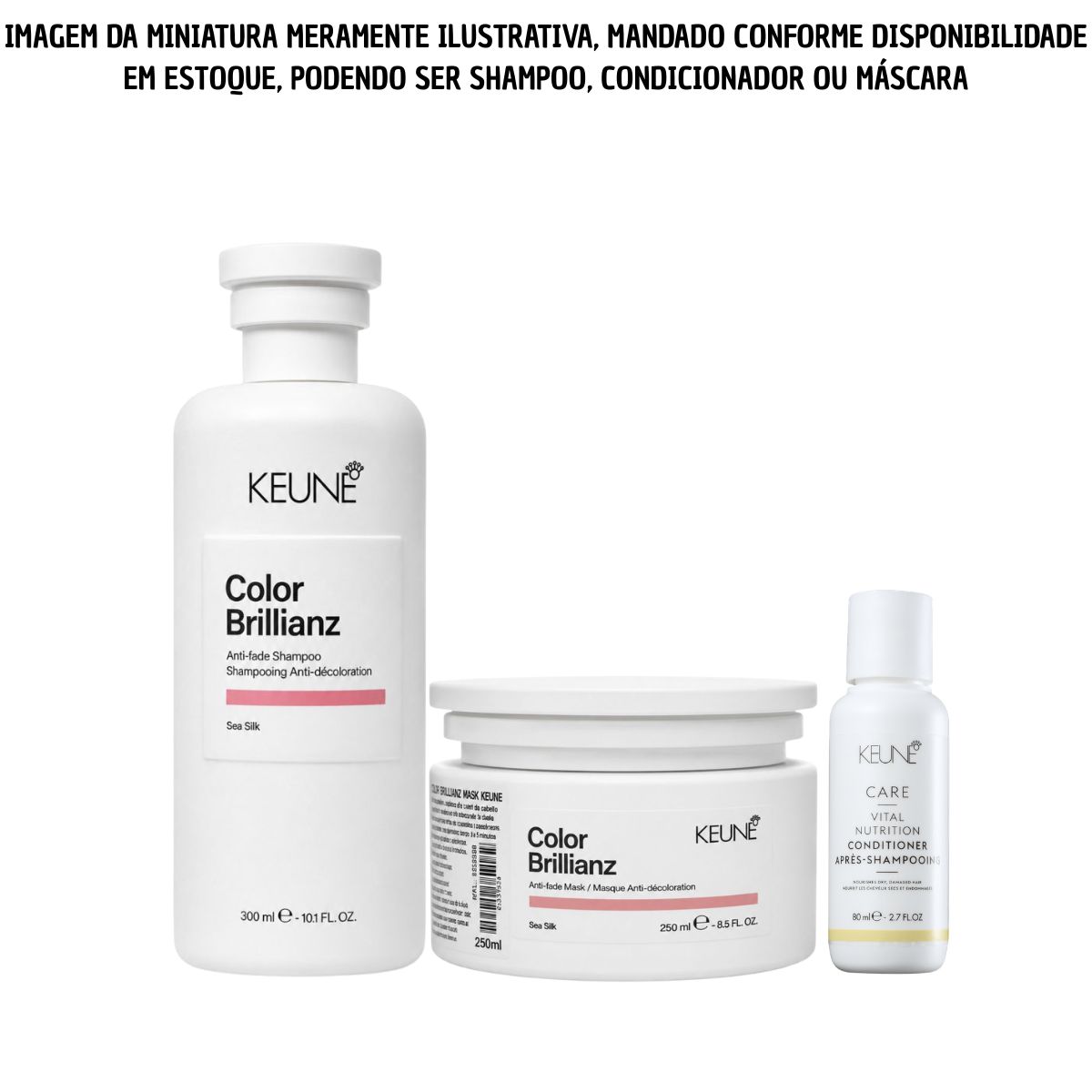KIT KEUNE COLOR BRILLIANZ SH 300ML+MÁSC 200ML COM MINIATURA SORTIDA