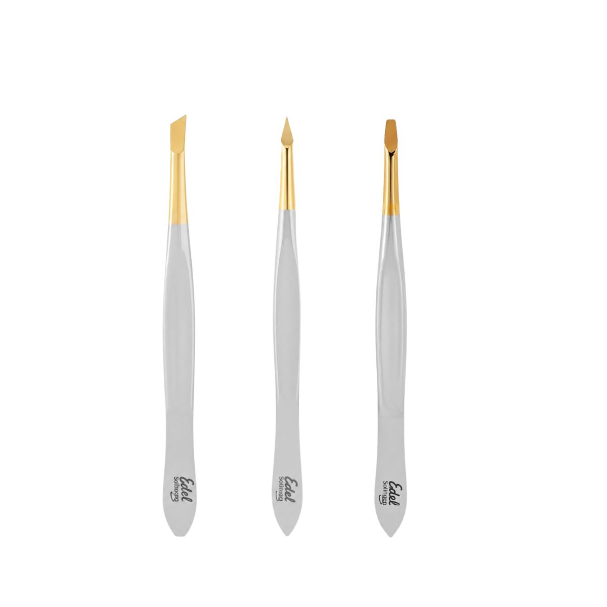 KIT 3 PINÇAS EDEL SOLINGEN 9CM PONTAS VARIADAS (OBLIQUA,PONTA FINA,RETA ESTREITA