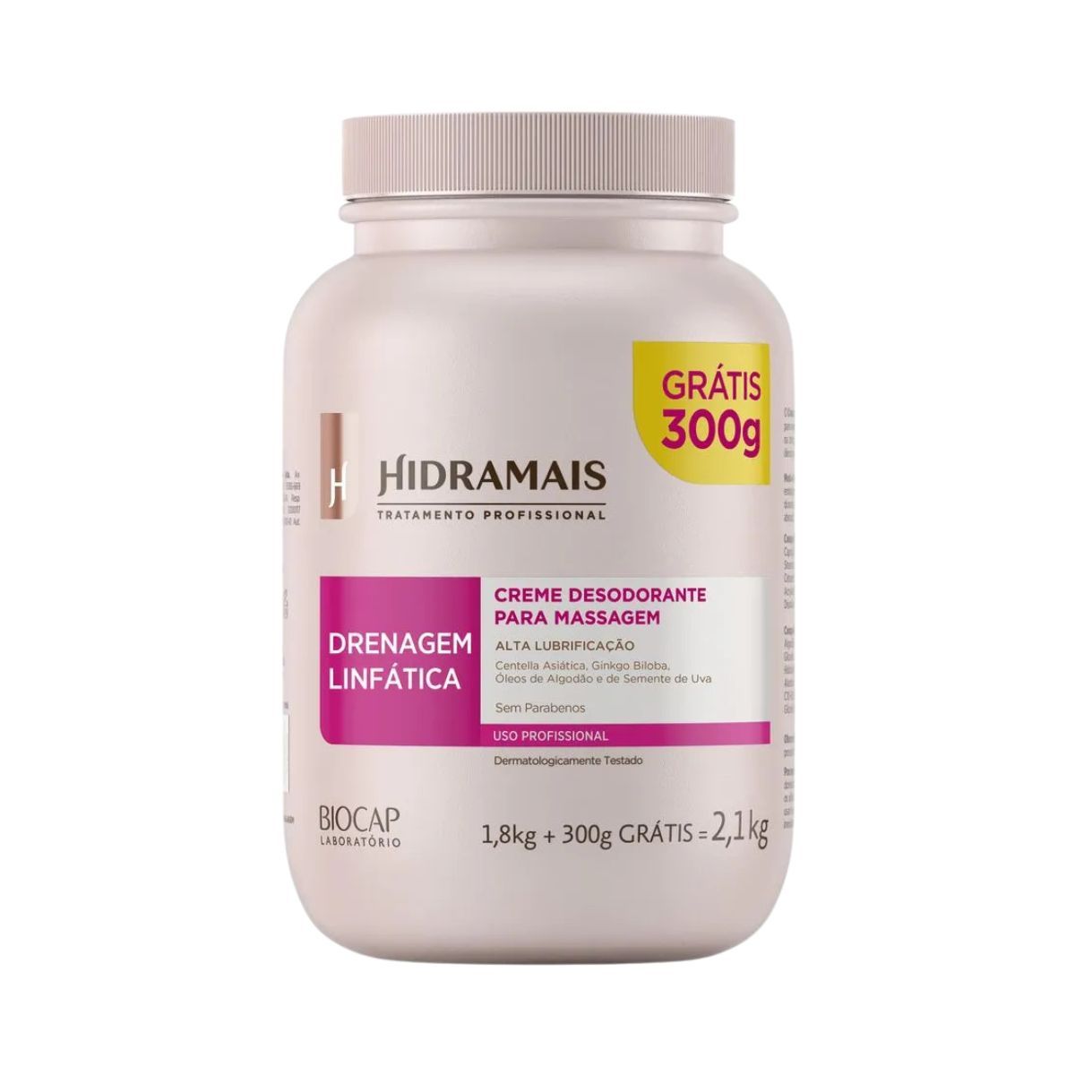 KIT CREME DRENAGEM HIDRAMAIS PROFISSONAL 1,8KG + 300G COM ESPÁTULA