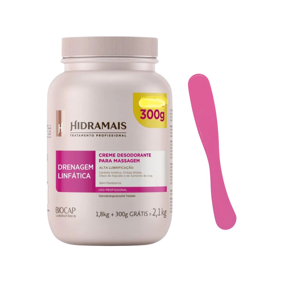 KIT CREME DRENAGEM HIDRAMAIS PROFISSONAL 1,8KG + 300G COM ESPÁTULA