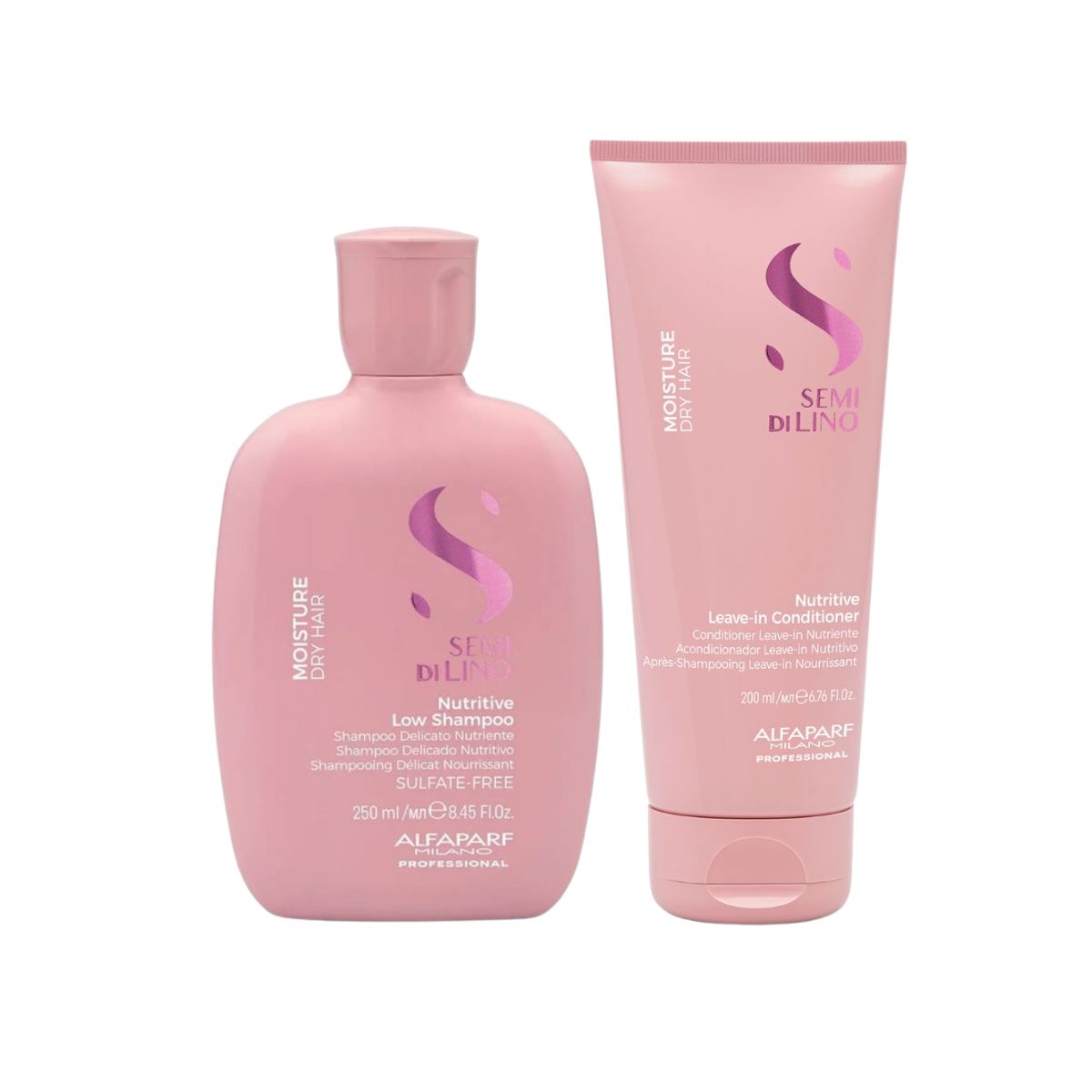 KIT SHAMPOO SEMI DI LINO NUTRITIVE MOISTURE ALFAPARF 250ML + CONDICIONADOR 200ML