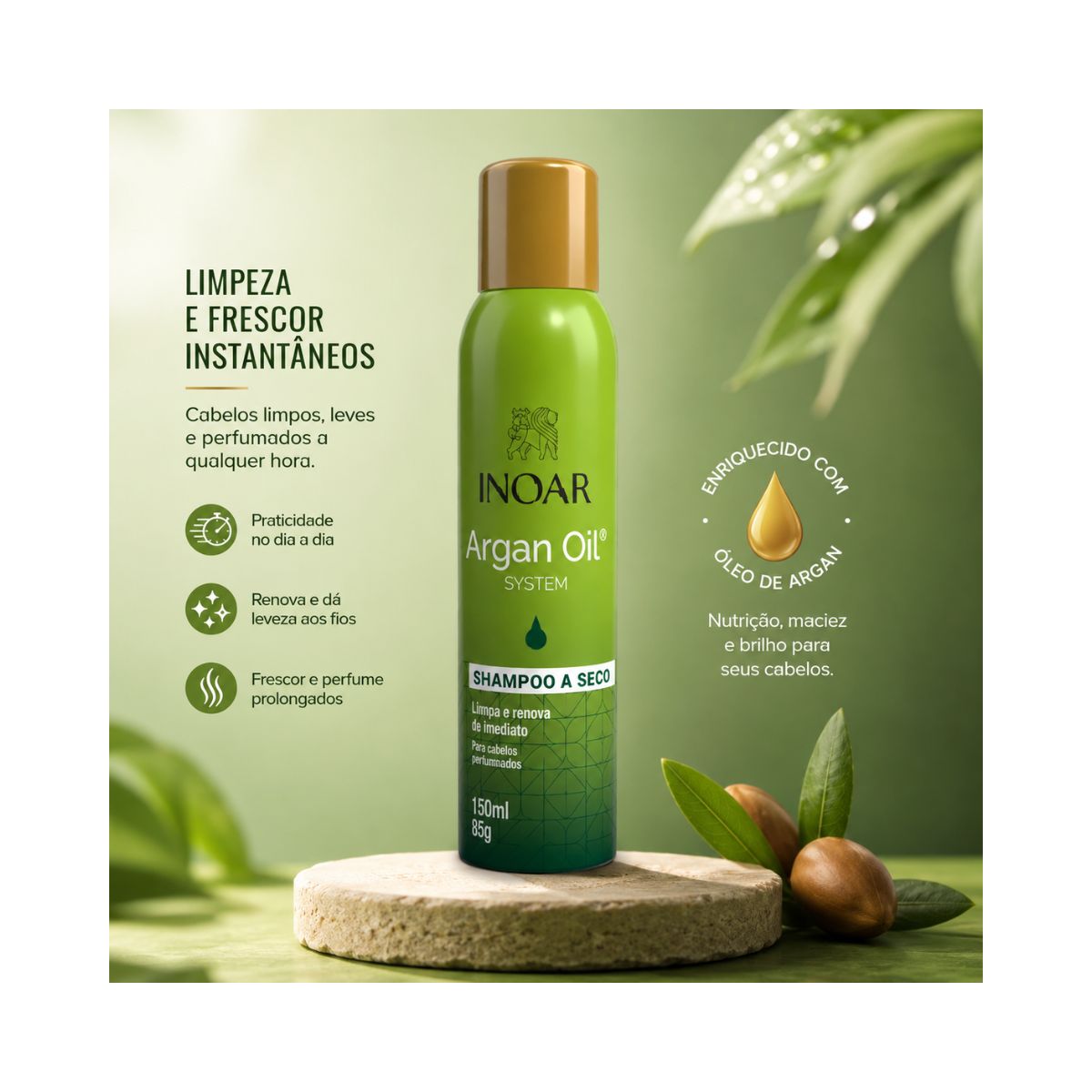 SHAMPOO A SECO INOAR ARGAN OIL 150ML