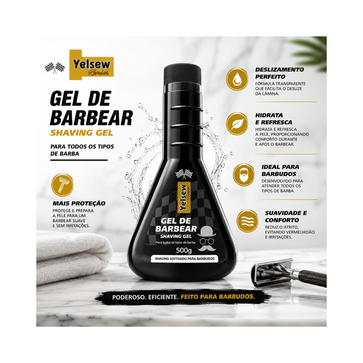 GEL DE BARBEAR YELSEW BARBER 500G