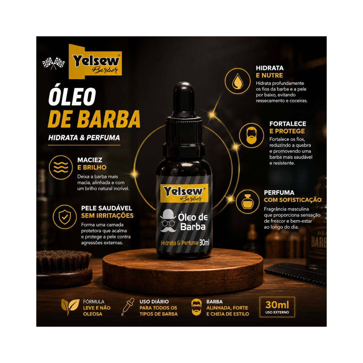 ÓLEO DE BARBA YELSEW BARBER 30ML