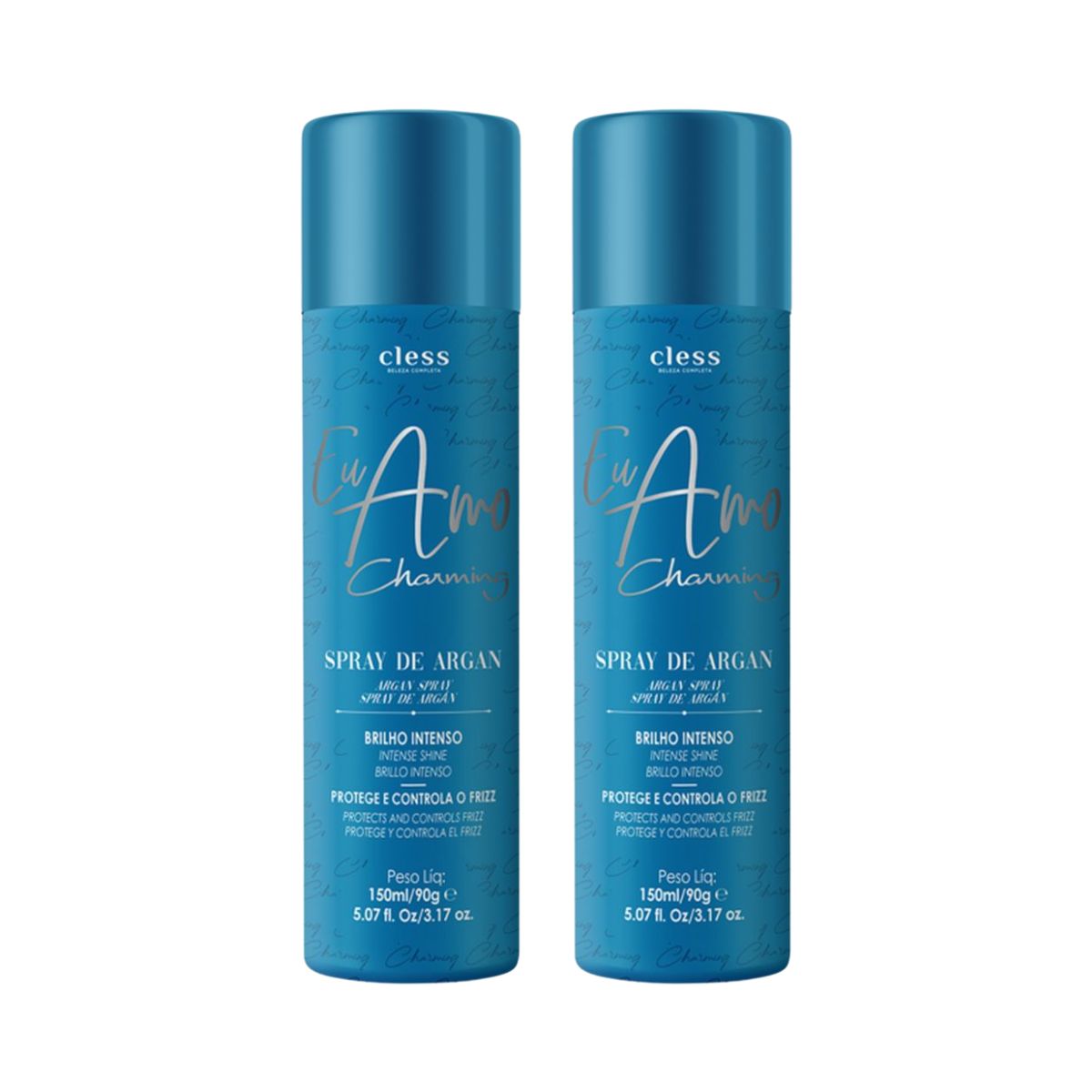 KIT CLESS 2 SPRAY DE BRILHO ARGAN EU AMO CHARMING CLESS 150ML