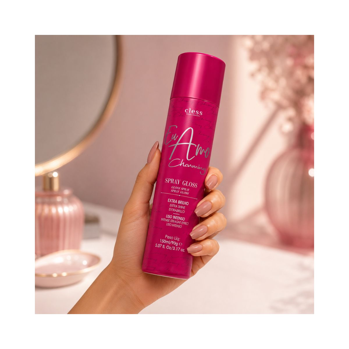 KIT CLESS 2 SPRAYS DE BRILHO GLOSS EU AMO CHARMING 150ML