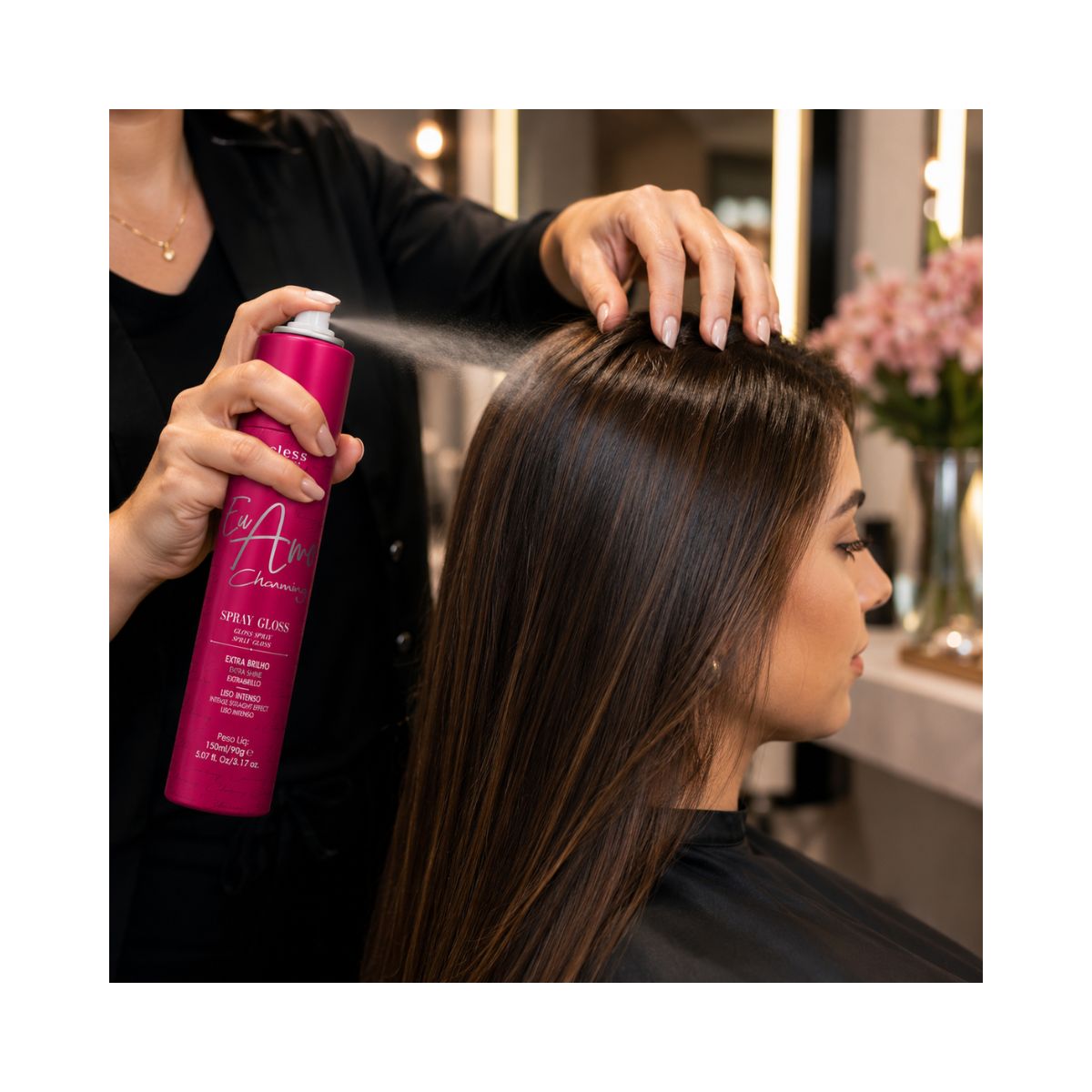 KIT CLESS 2 SPRAYS DE BRILHO GLOSS EU AMO CHARMING 150ML