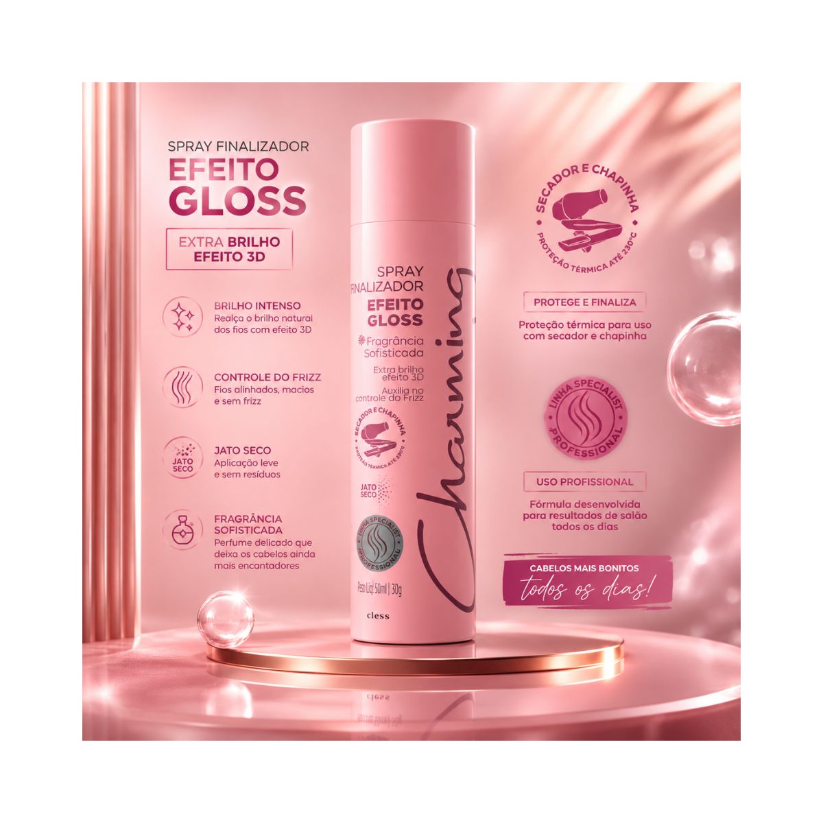 SPRAY CHARMING BRILHO INTENSO GLOSS 50ML
