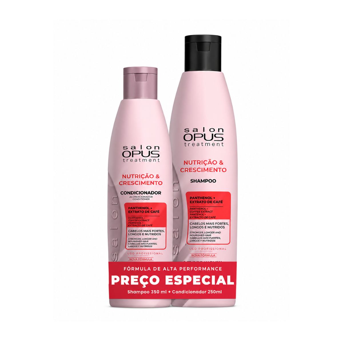 KIT SALON OPUS SHAMPOO 350ML+CONDICIONADOR 250ML NUTRIÇÃO E CRESCIMENTO