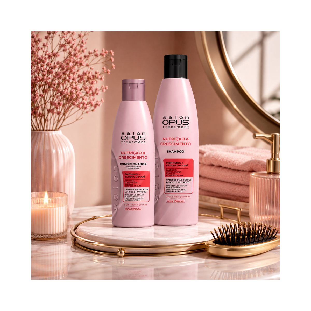 KIT SALON OPUS SHAMPOO 350ML+CONDICIONADOR 250ML NUTRIÇÃO E CRESCIMENTO
