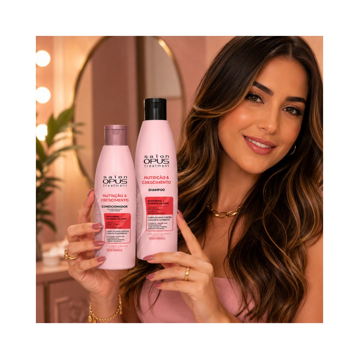 KIT SALON OPUS SHAMPOO 350ML+CONDICIONADOR 250ML NUTRIÇÃO E CRESCIMENTO