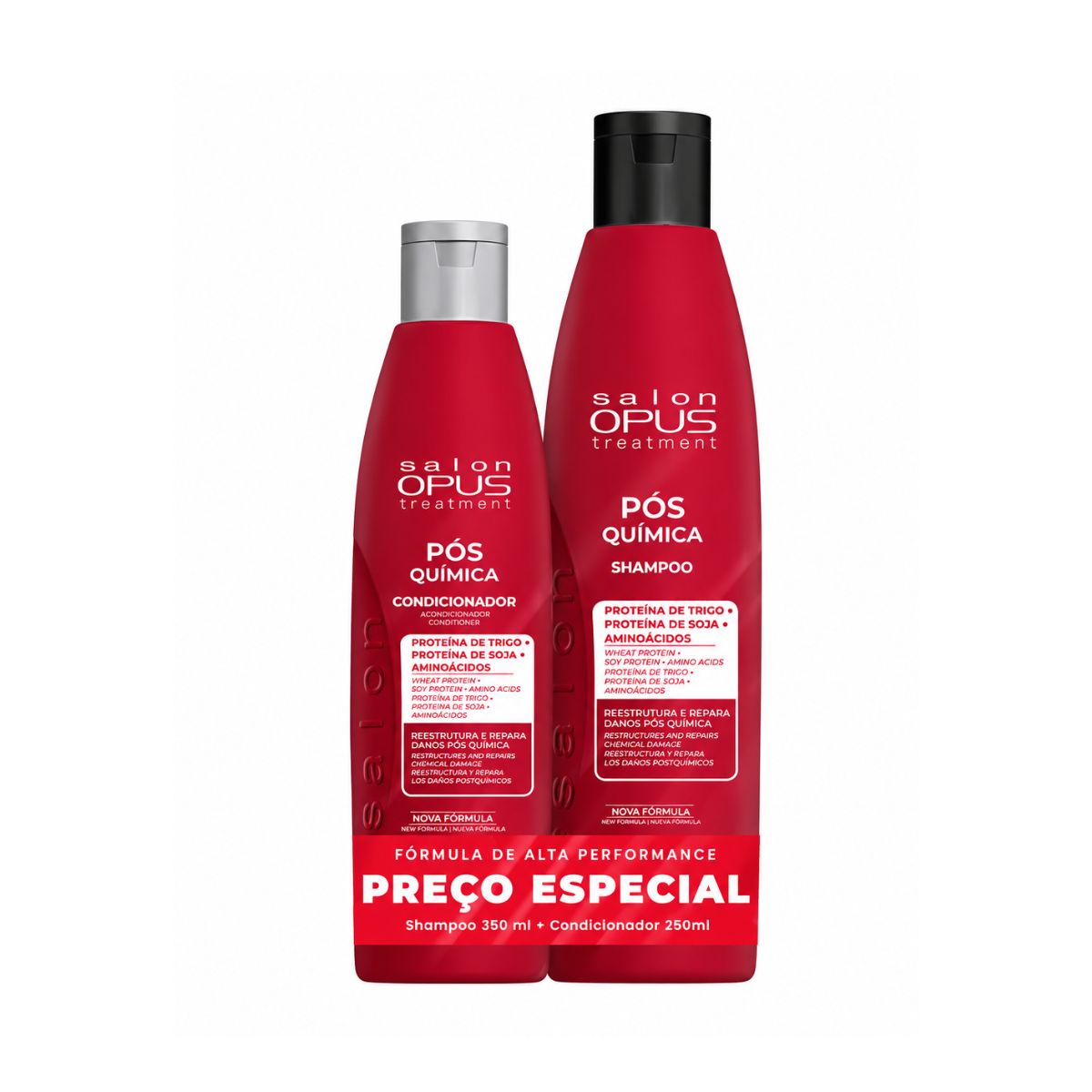 KIT SALON OPUS SHAMPOO 350ML+CONDICIONADOR 250ML PÓS QUÍMICA