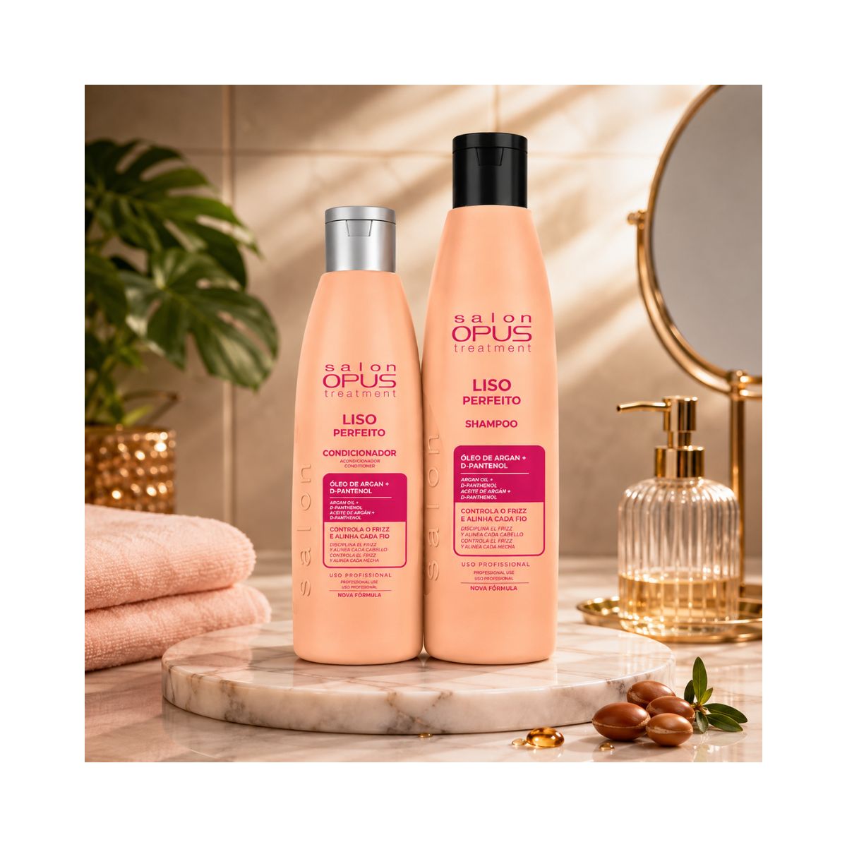 KIT SALON OPUS SHAMPOO 350ML+CONDICIONADOR 250ML LISO