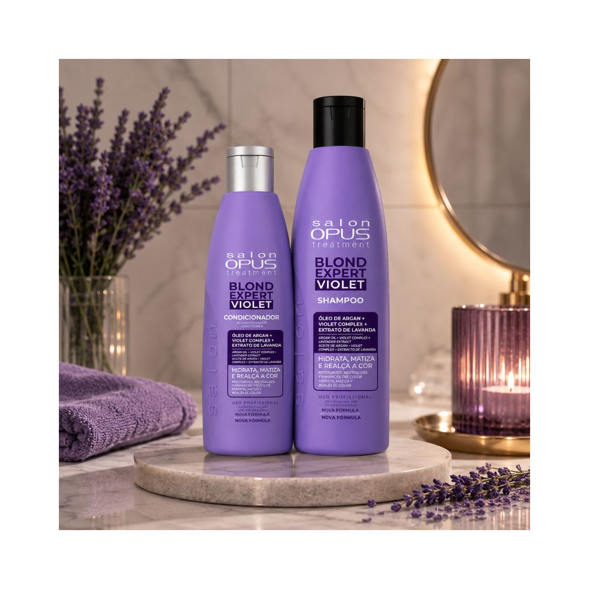 KIT SALON OPUS SHAMPOO 350ML+CONDICIONADOR 250ML BLOND EXPERT VIOLET