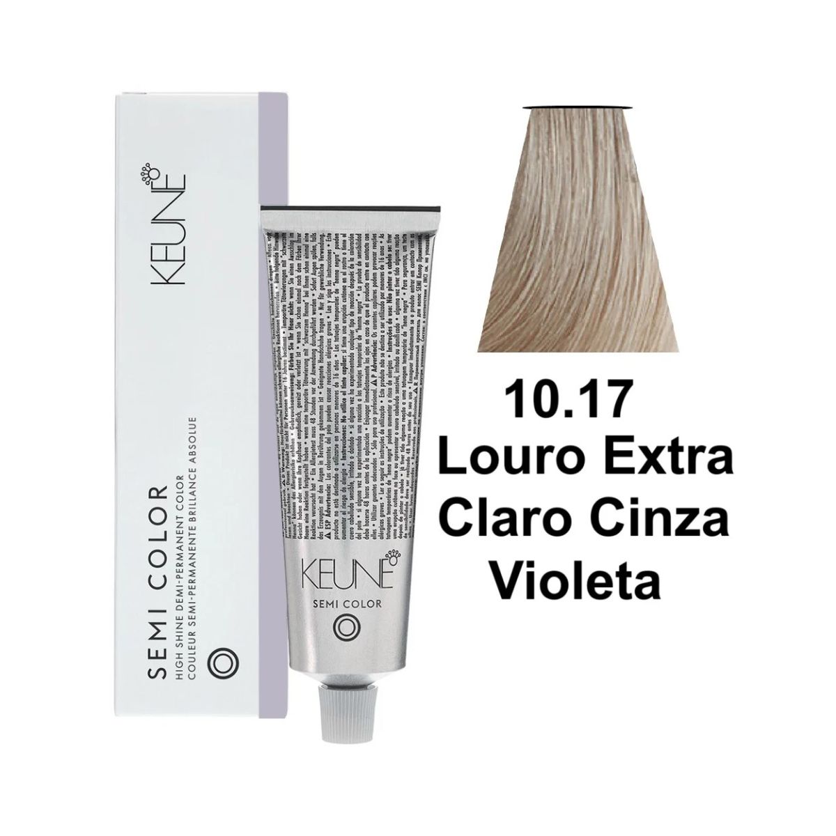 KIT KEUNE SEMI COLOR COLORAÇÃO 10.17 LOURO EXTRA CLARO CINZA VIOLETA + ACTIVADOR