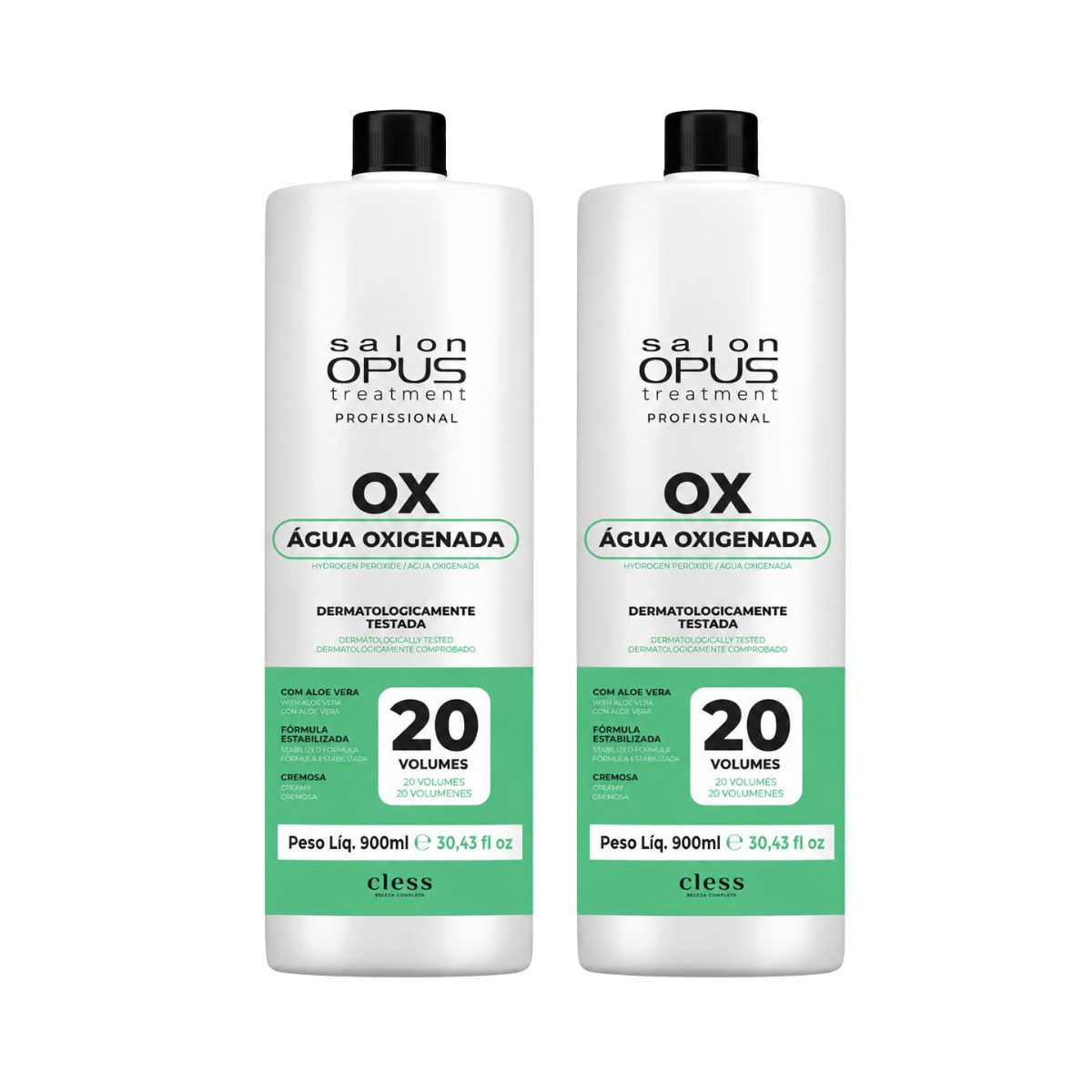 KIT SALON OPUS 2 ÁGUA OXIGENADA 20 VOLUMES 900ML