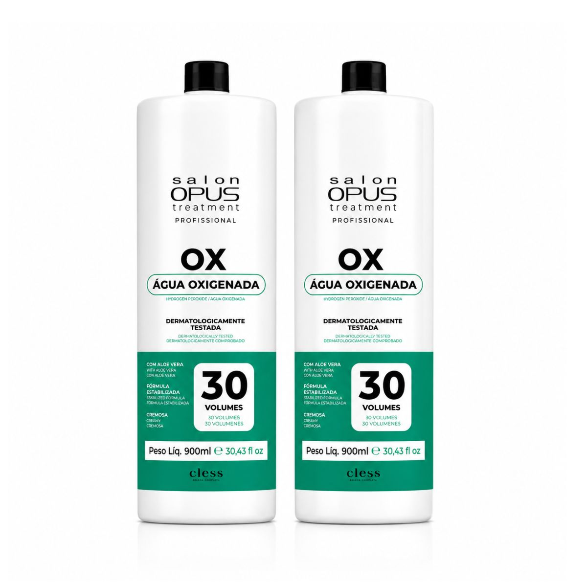 KIT 2 SALON OPUS ÁGUA OXIGENADA 30 VOLUMES 900ML