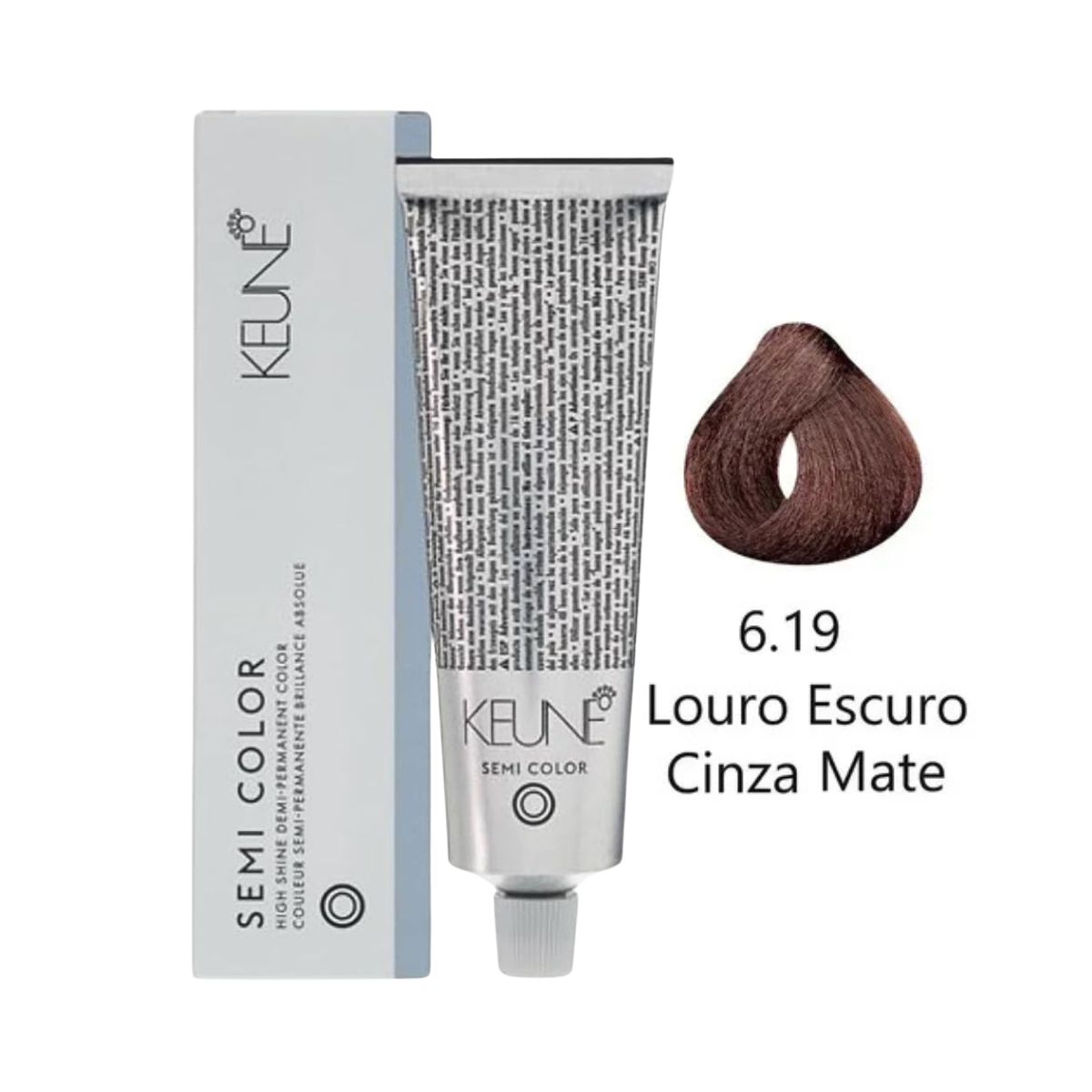KIT KEUNE SEMI COLOR COLORAÇÃO 6.19 LOURO ESCURO CINZA MATTE + ACTIVADOR