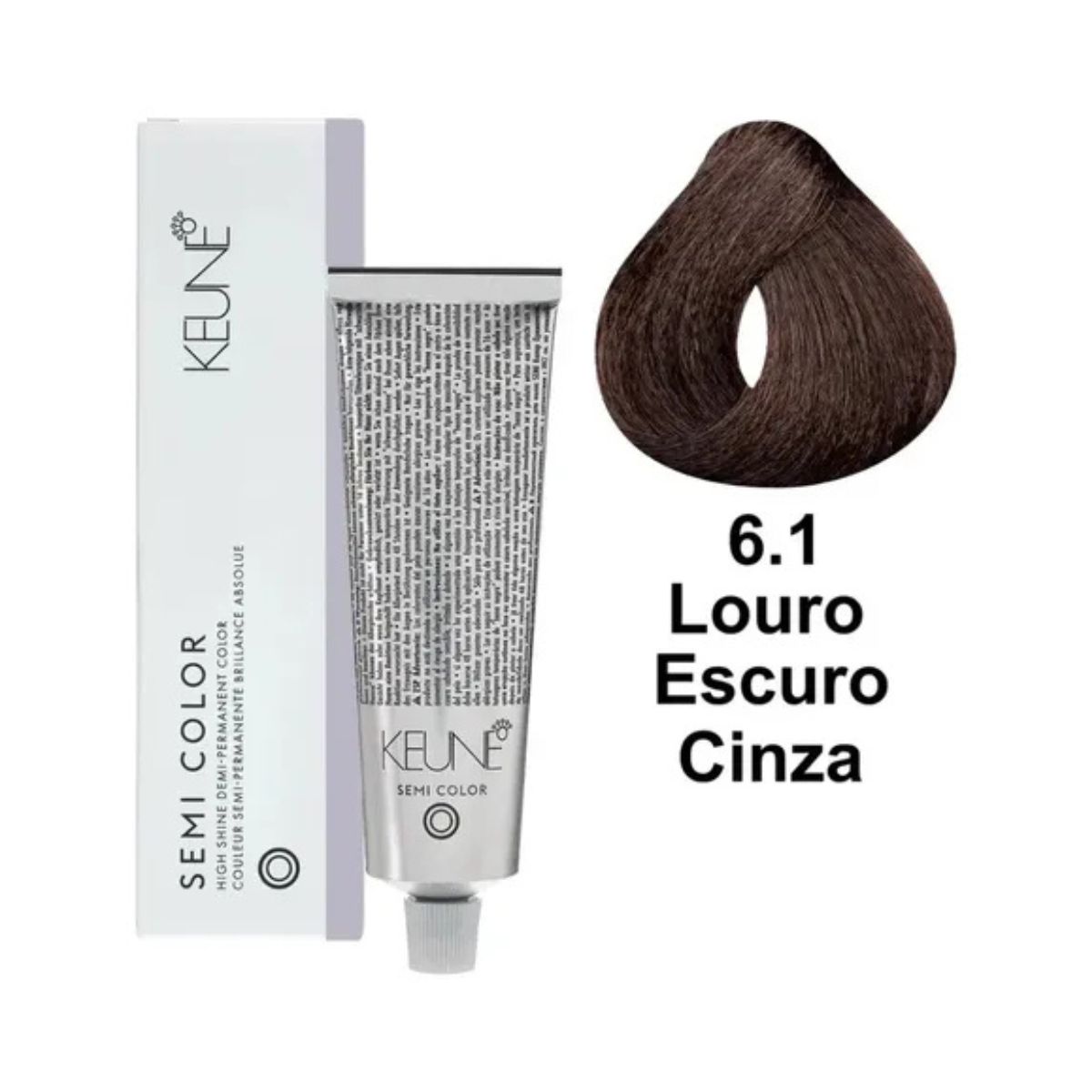 KIT KEUNE SEMI COLOR COLORAÇÃO 6.1 LOURO ESCURO CINZA + ACTIVADOR