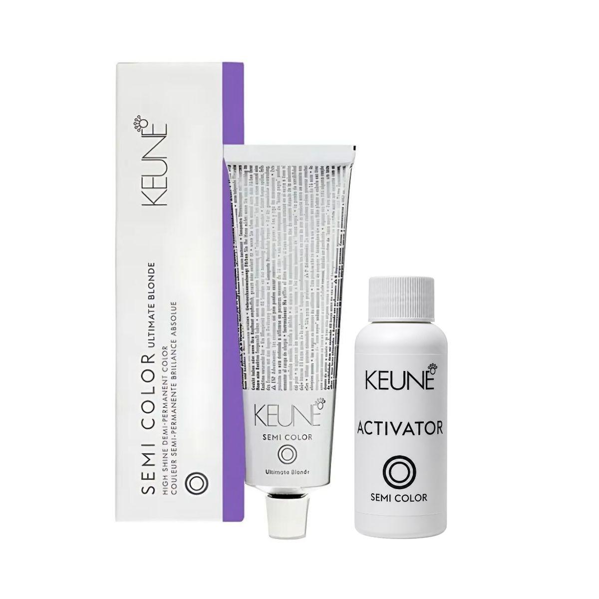 KIT KEUNE SEMI COLOR COLORAÇÃO 10.7 LOURO EXTRA CLARO VIOLETA + ACTIVADOR