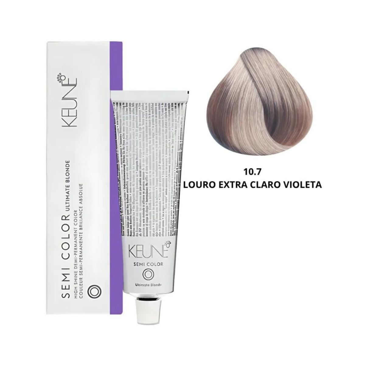 KIT KEUNE SEMI COLOR COLORAÇÃO 10.7 LOURO EXTRA CLARO VIOLETA + ACTIVADOR