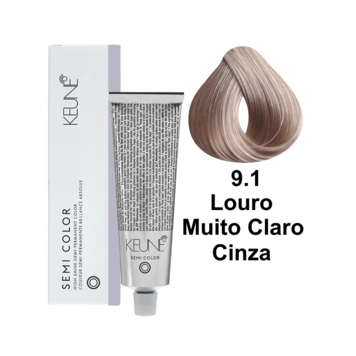 KIT KEUNE SEMI COLOR COLORAÇÃO 9.1 LOURO MUITO CLARO CINZA + ACTIVADOR