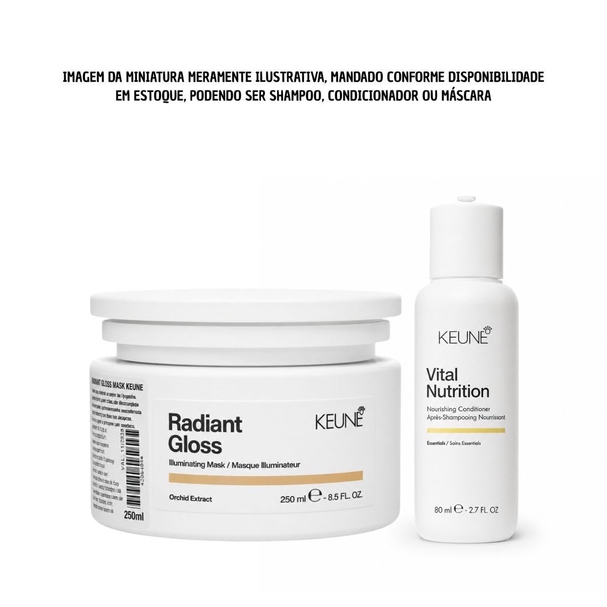 KIT KEUNE MÁSCARA RADIANT GLOSS 250ML + MINIATURAS KEUNE