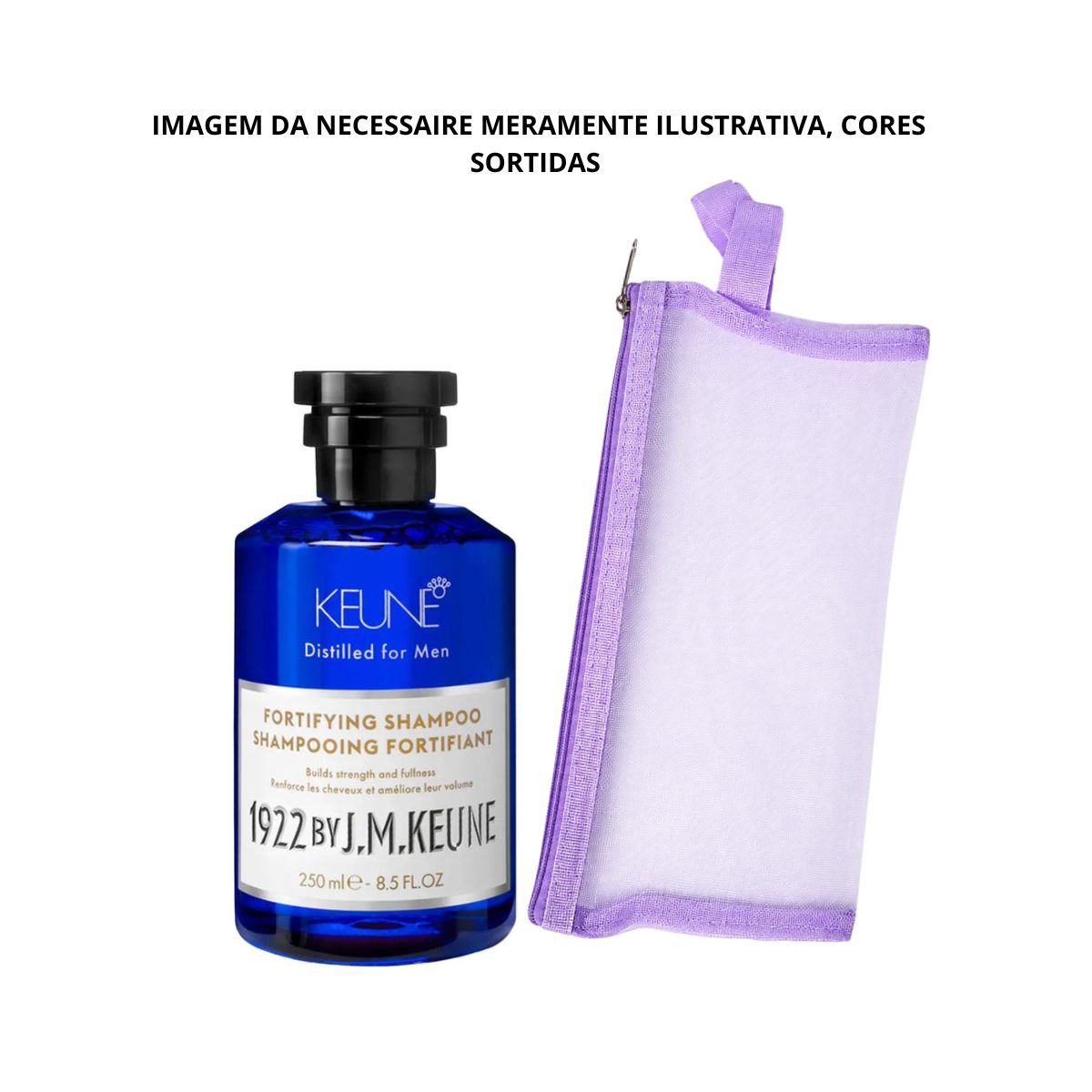 KIT KEUNE SHAMPOO FORTIFYING KEUNE 250ML + NECESSAIRE REDINHA MAQUIAGEM