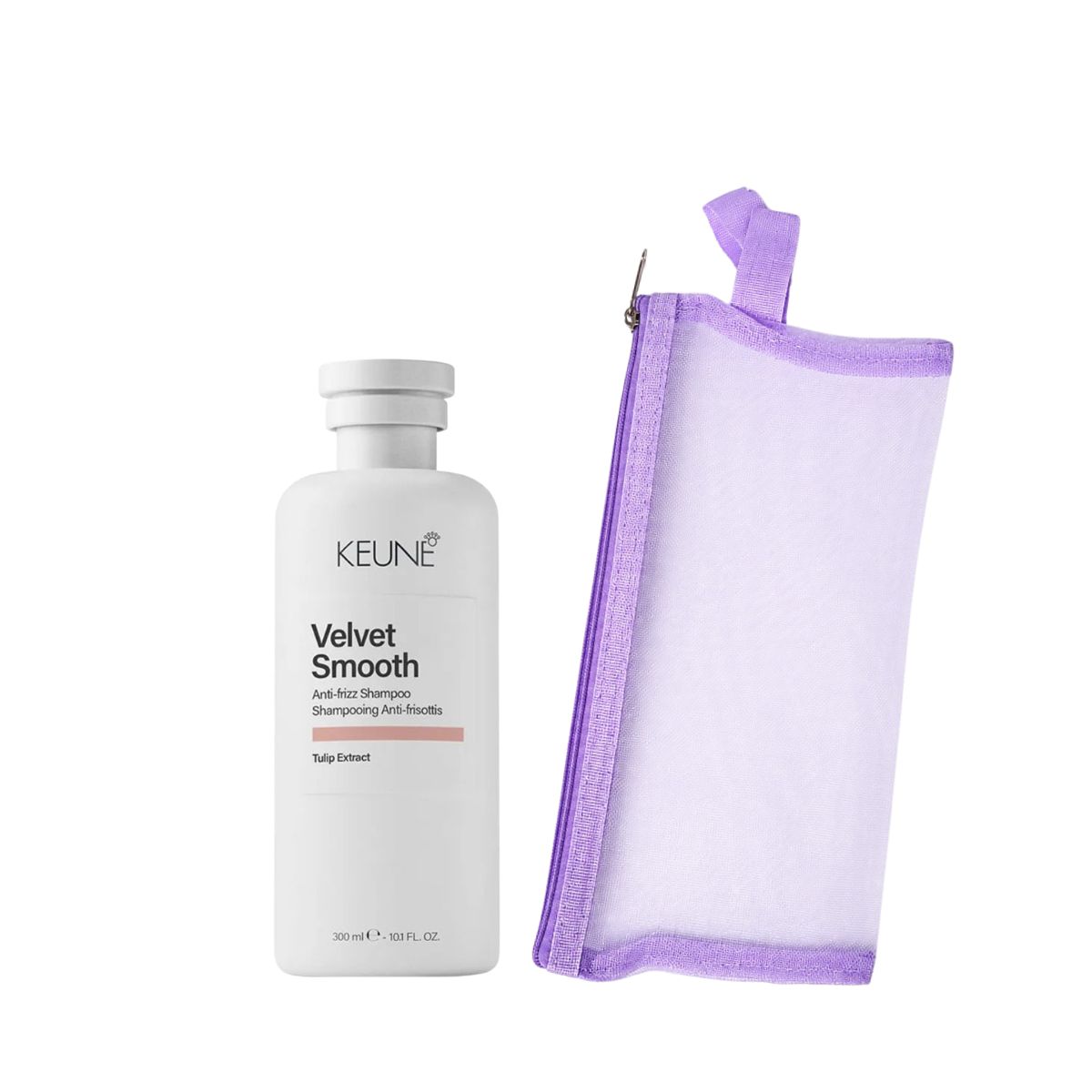 KIT KEUNE SHAMPOO VELVET SMOOTH KEUNE 300ML + NECESSAIRE REDINHA MAQUIAGEM