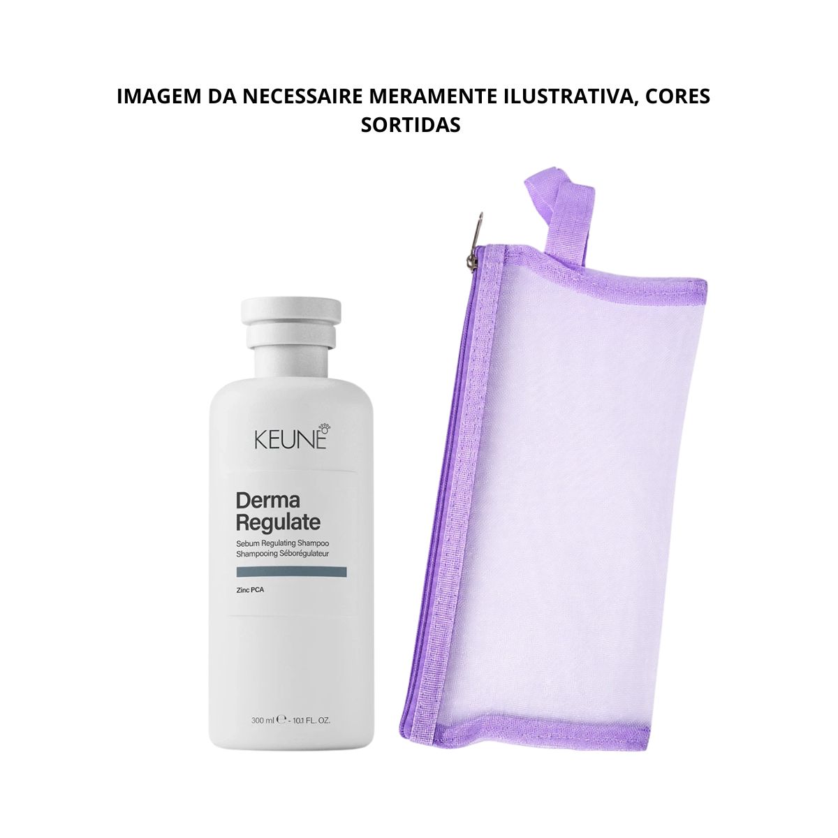 KIT KEUNE SHAMPOO CARE DERMA REGULATE KEUNE 300ML + NECESSAIRE REDINHA MAQUIAGEM