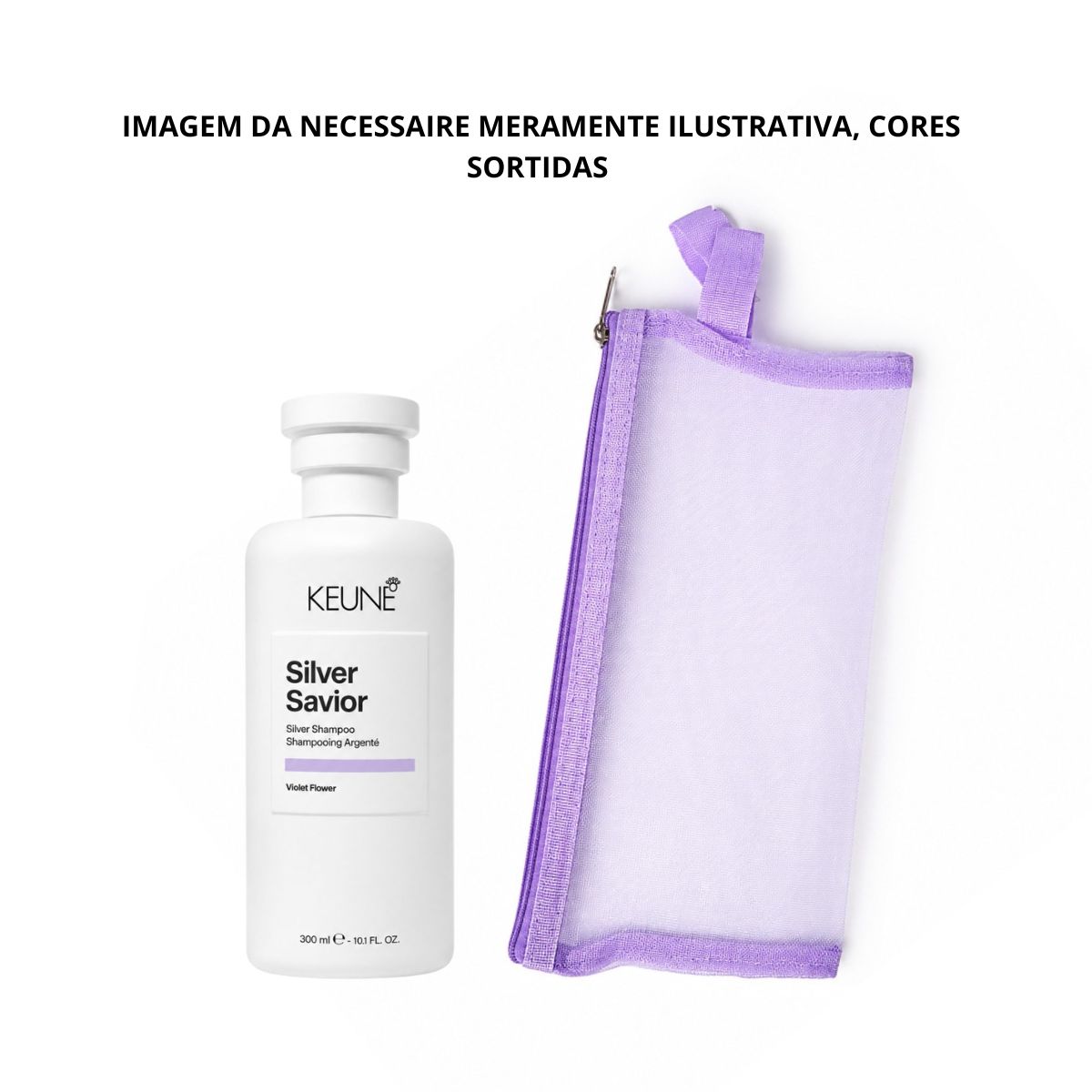 KIT KEUNE SHAMPOO CARE SILVER SAVIOR KEUNE 300ML + NECESSAIRE REDINHA MAQUIAGEM