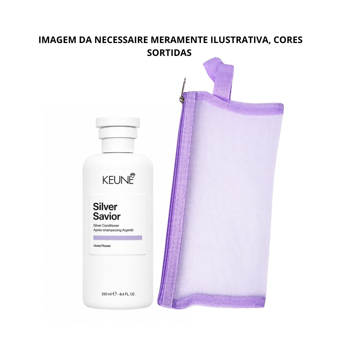 KIT KEUNE CONDICIONADOR SILVER SAVIOR KEUNE 250ML + NECESSAIRE REDINHA MAQUIAGEM