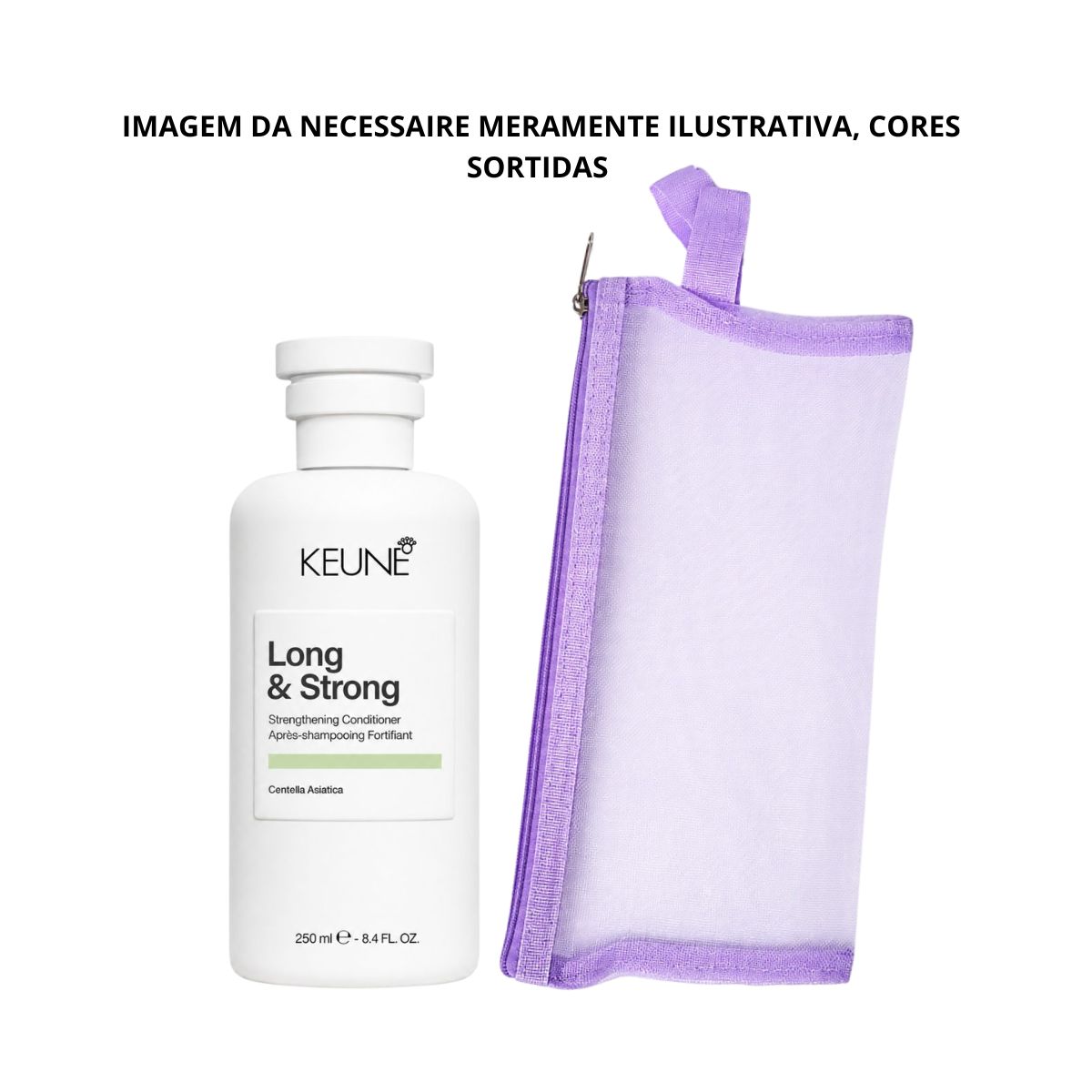 KIT KEUNE CONDICIONADOR LONG & STRONG KEUNE 250ML + NECESSAIRE REDINHA MAQUIAGEM