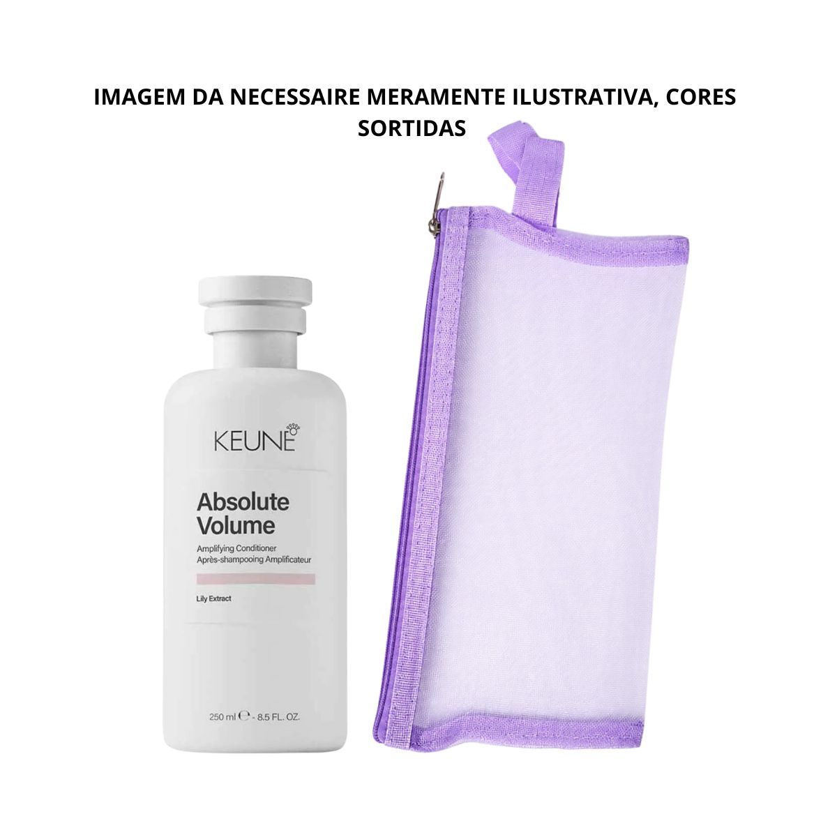 KIT KEUNE CONDICIONADOR ABSOLUTE VOLUME KEUNE 250ML + NECESSAIRE REDINHA MAQUIAG