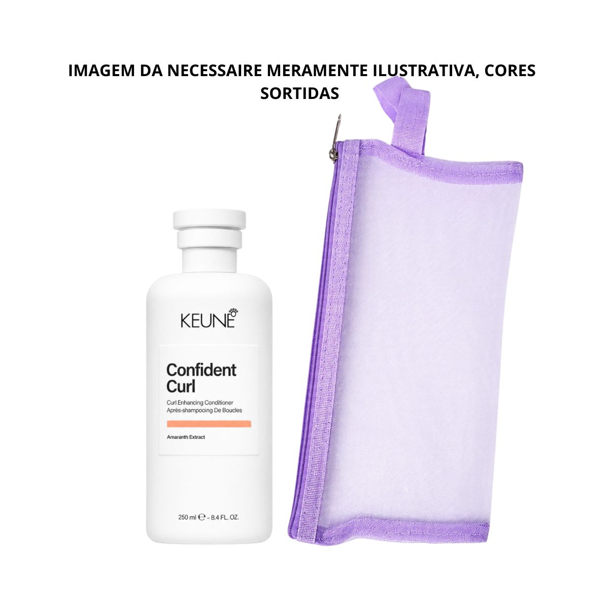 KIT KEUNE CONDICIONADOR CONFIDENT CURL KEUNE 250ML + NECESSAIRE REDINHA MAQUIAGE