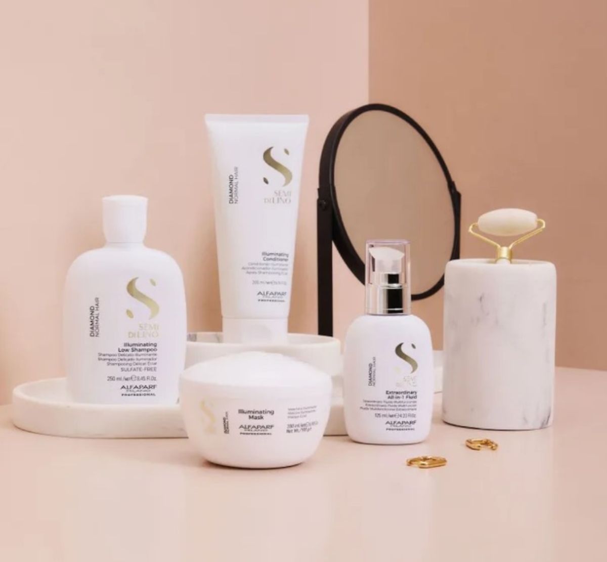 KIT ALFAPARF SHAMPOO SEMI DI LINO ILLUMINATING DIAMOND 1L + NECESSAIRE