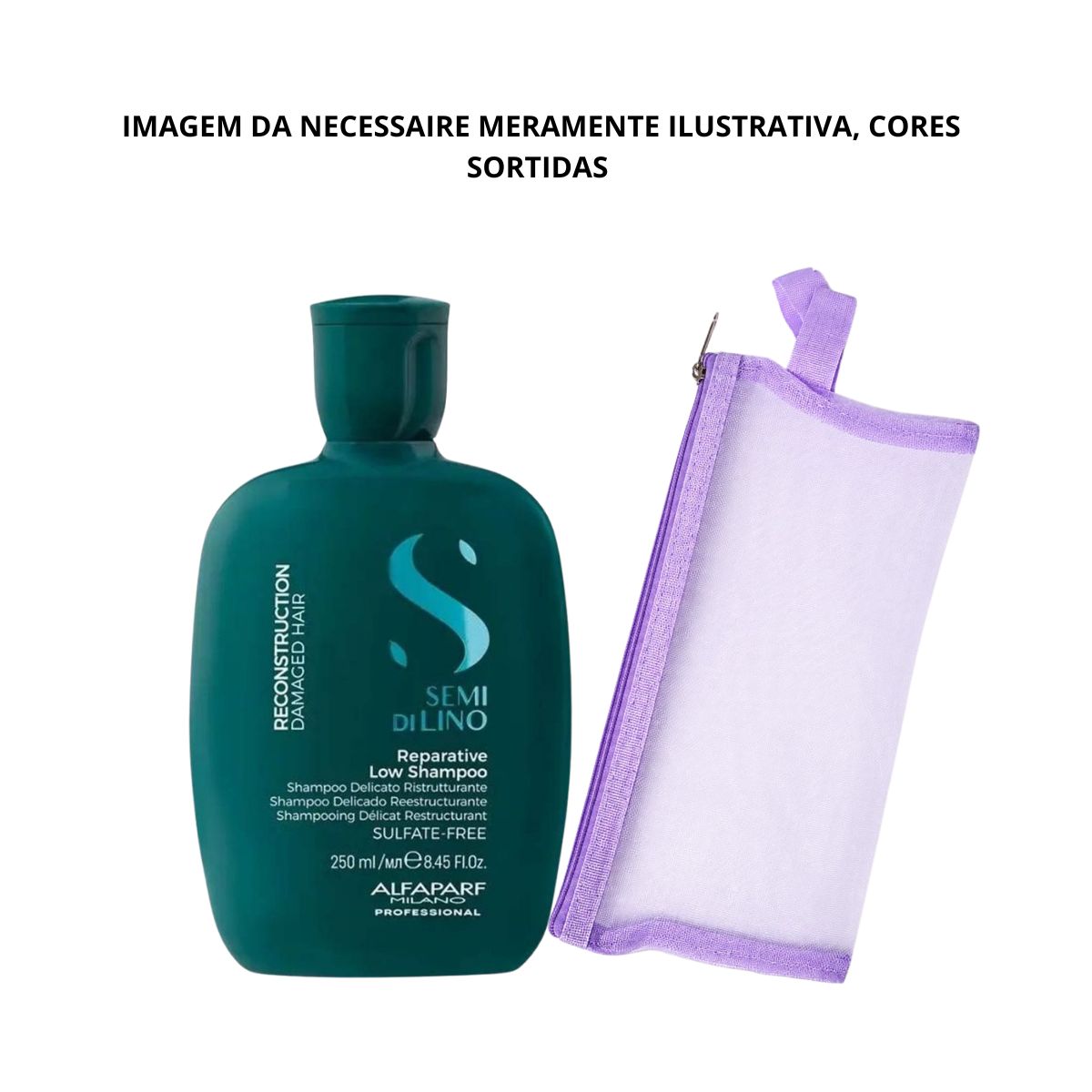 KIT ALFAPARF SHAMPOO SEMI DI LINO RECONSTRUCTION DAMAGED 250ML + NECESSAIRE