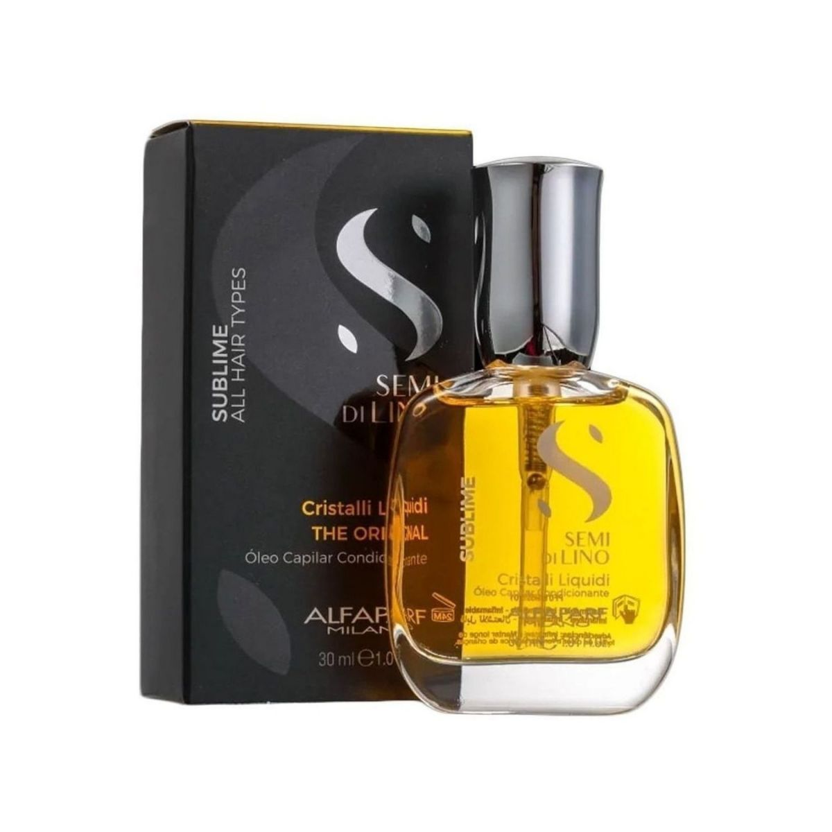 KIT ALFAPARF ÓLEO CAPILAR SEMI DI LINO SUBLIME CRISTALLI LÍQUIDI 30ML + NECESSAI