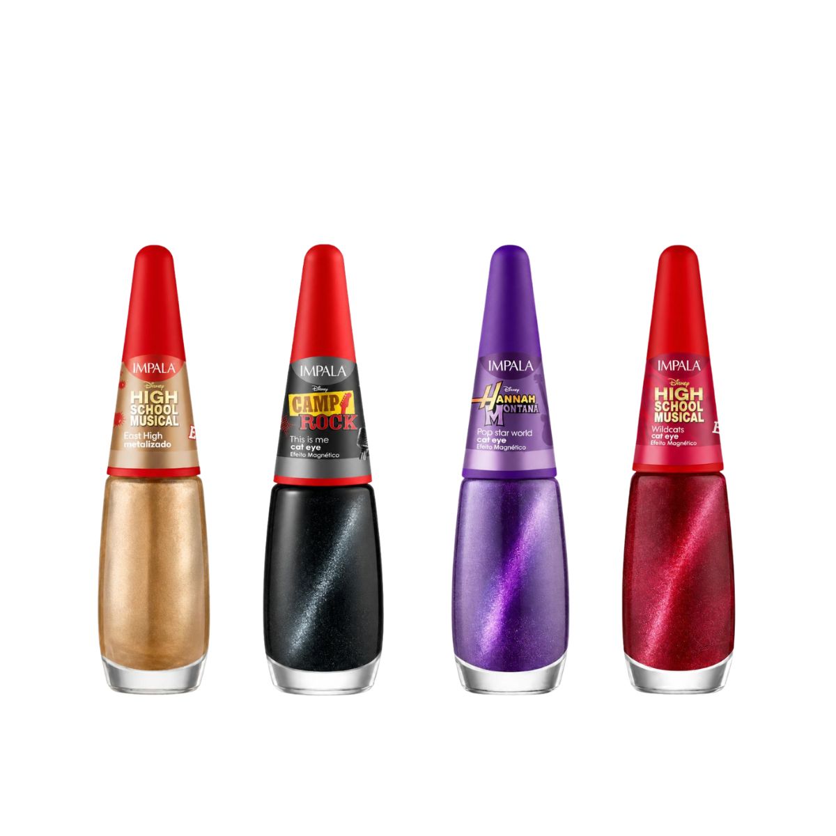 KIT IMPALA 4 ESMALTES DISNEY - EYE WILDCATS, POP STAR WORLD, EYE THIS IS ME, EAS