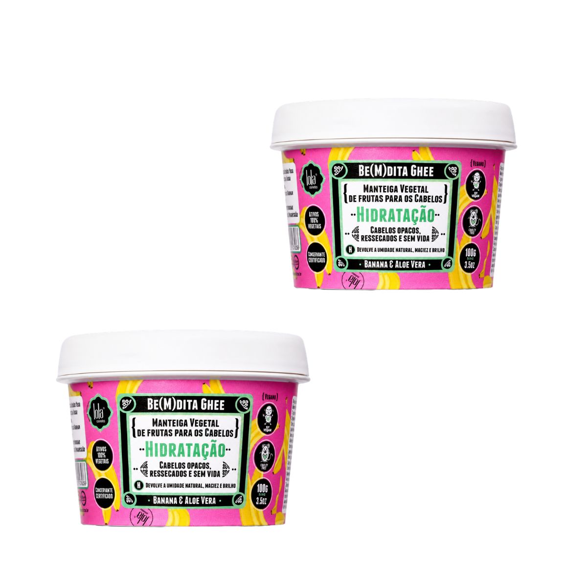 KIT LOLA 2 MÁSCARA CAPILAR BE(M)DITA GHEE HIDRATAÇÂO100G