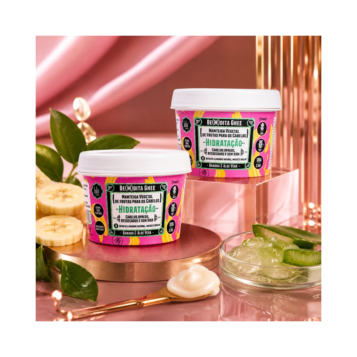 KIT LOLA 2 MÁSCARA CAPILAR BE(M)DITA GHEE HIDRATAÇÂO100G