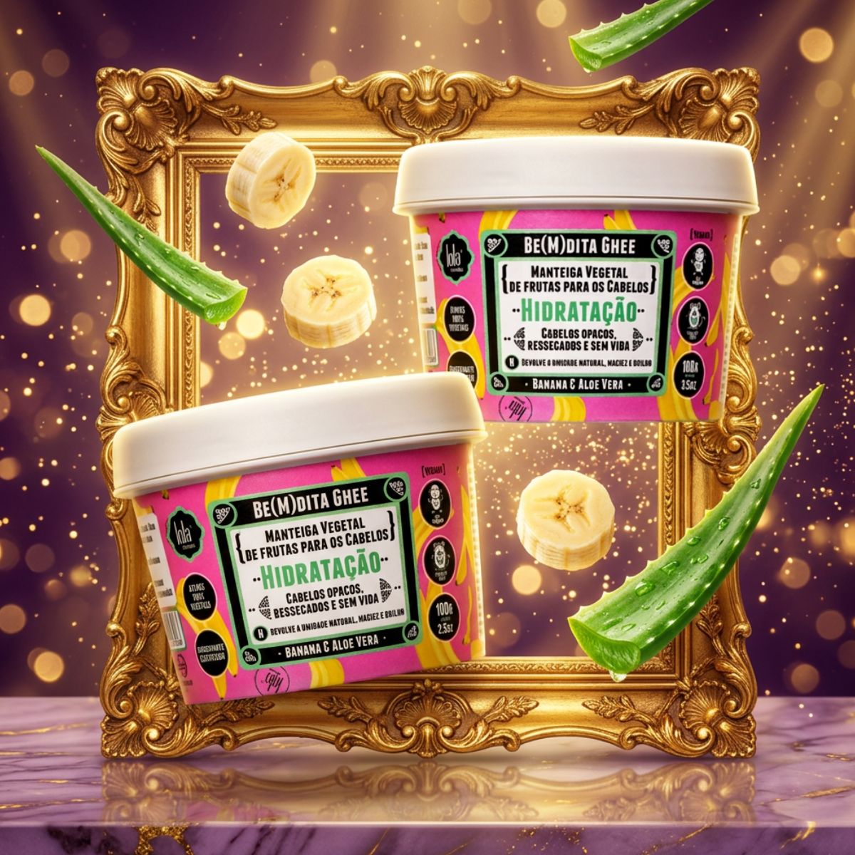 KIT LOLA 2 MÁSCARA CAPILAR BE(M)DITA GHEE HIDRATAÇÂO100G