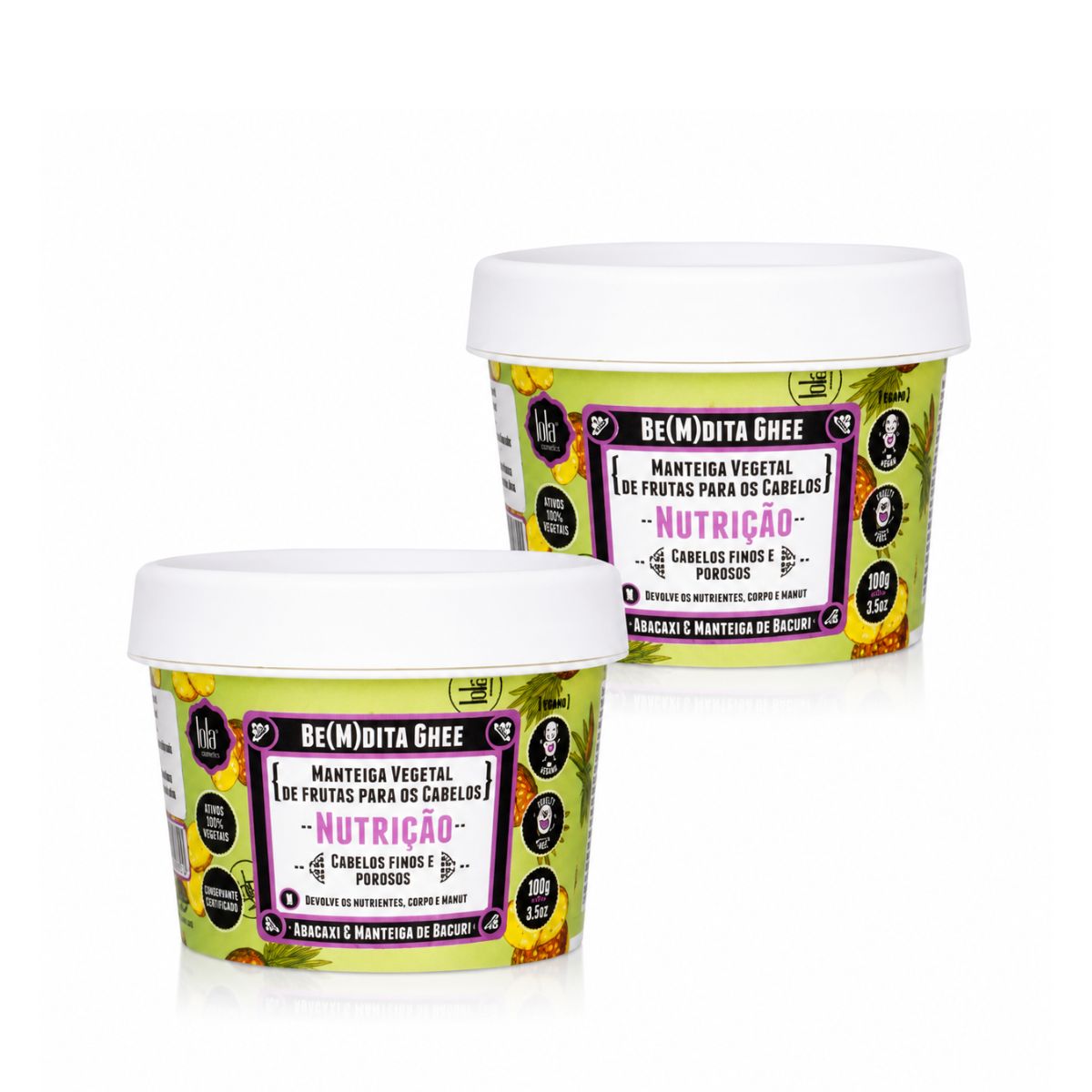 KIT LOLA 2 MÁSCARA CAPILAR BE(M)DITA GHEE NUTRIÇÂO 100G