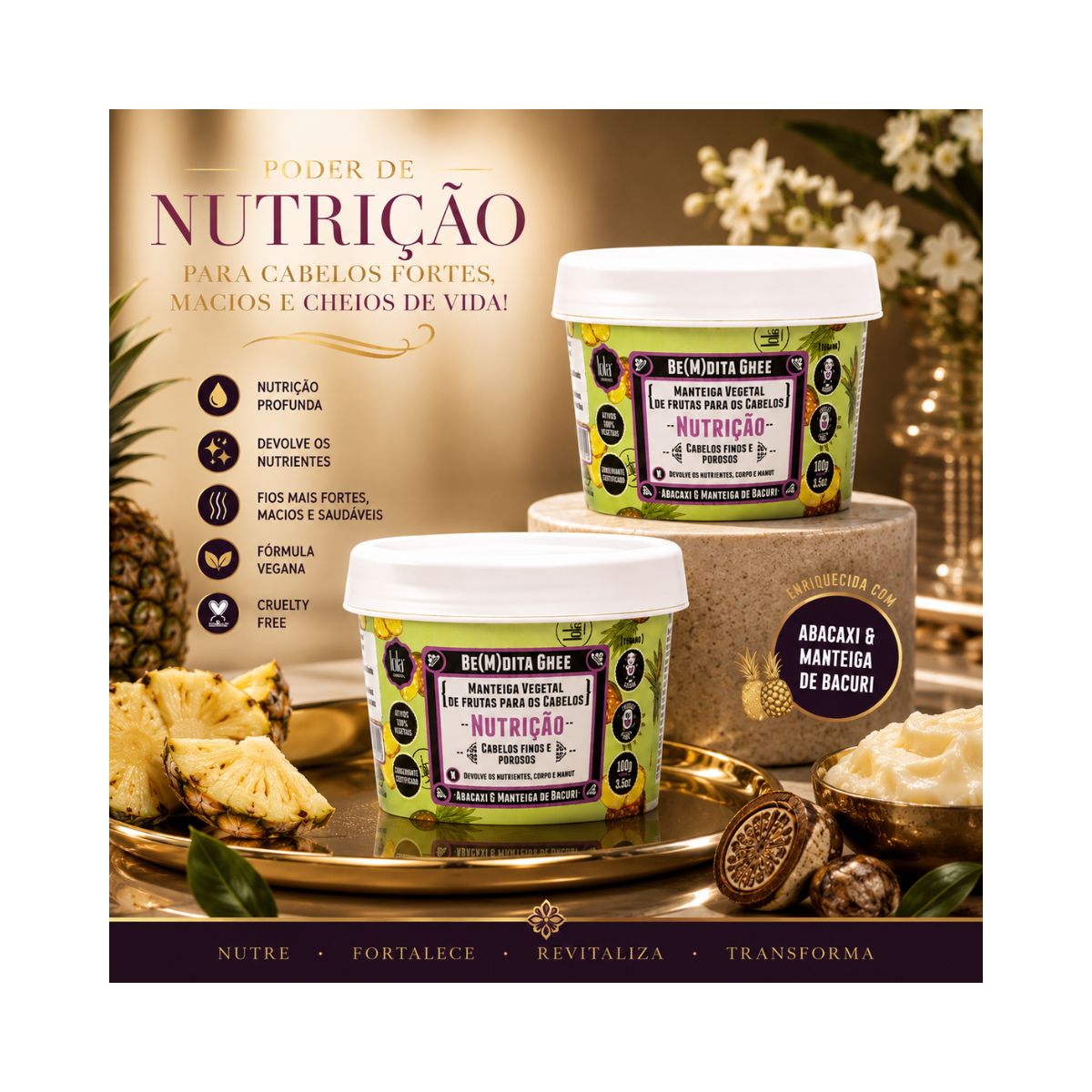 KIT LOLA 2 MÁSCARA CAPILAR BE(M)DITA GHEE NUTRIÇÂO 100G
