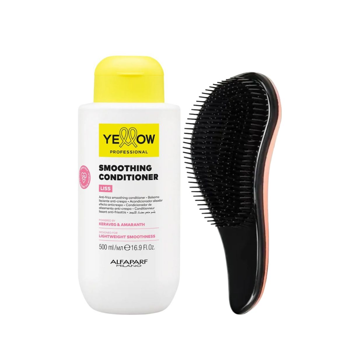 KIT YELLOW CONDICIONADOR SMOOTHING LISS 500ML + ESCOVA MÁGICA