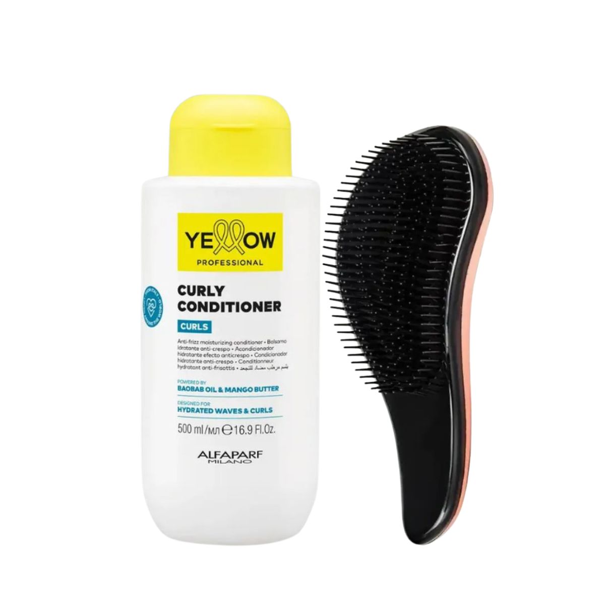 KIT YELLOW CONDICIONADOR CURLS 500ML + ESCOVA MÁGICA