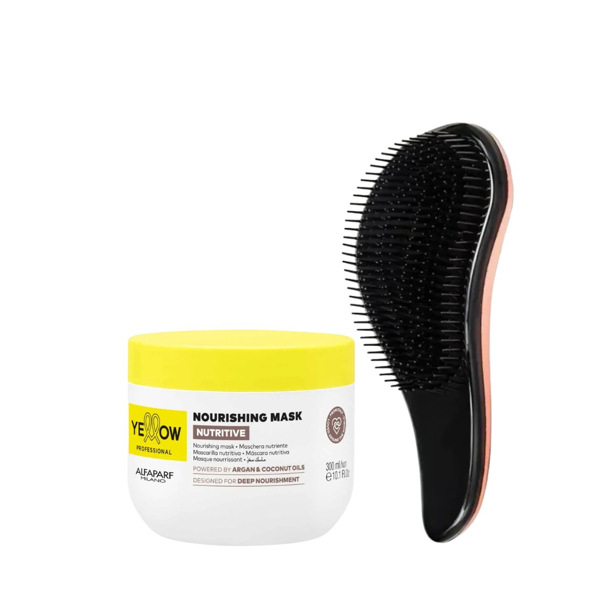 KIT YELLOW MÁSCARA NUTRITIVE 300ML + ESCOVA MÁGICA