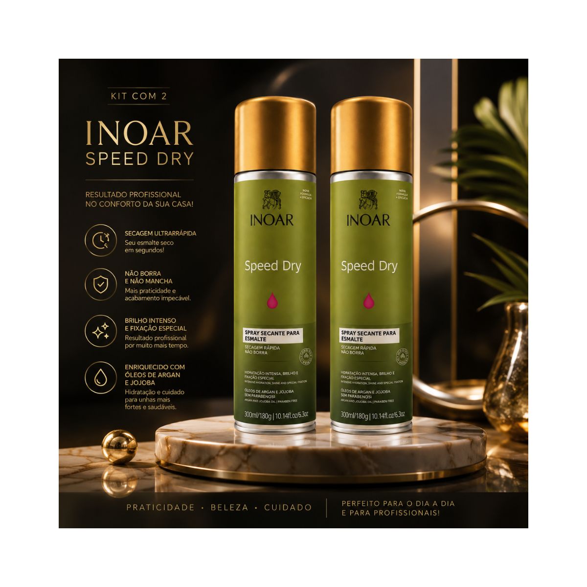KIT INOAR 2 SECANTE DE ESMALTE 400ML