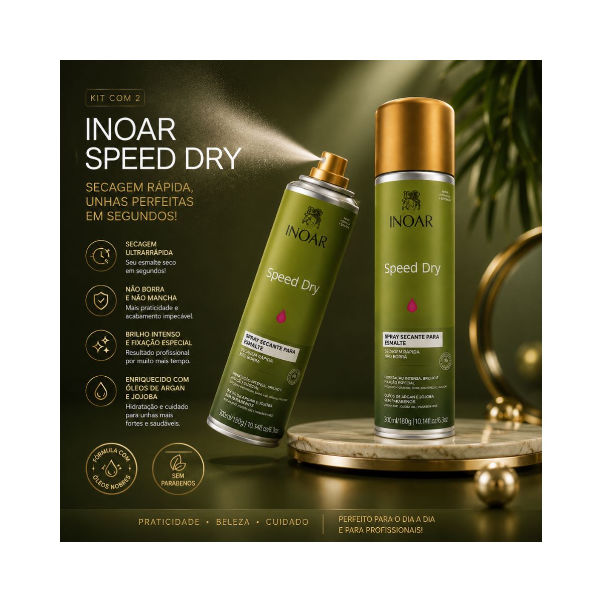 KIT INOAR 2 SECANTE DE ESMALTE 400ML