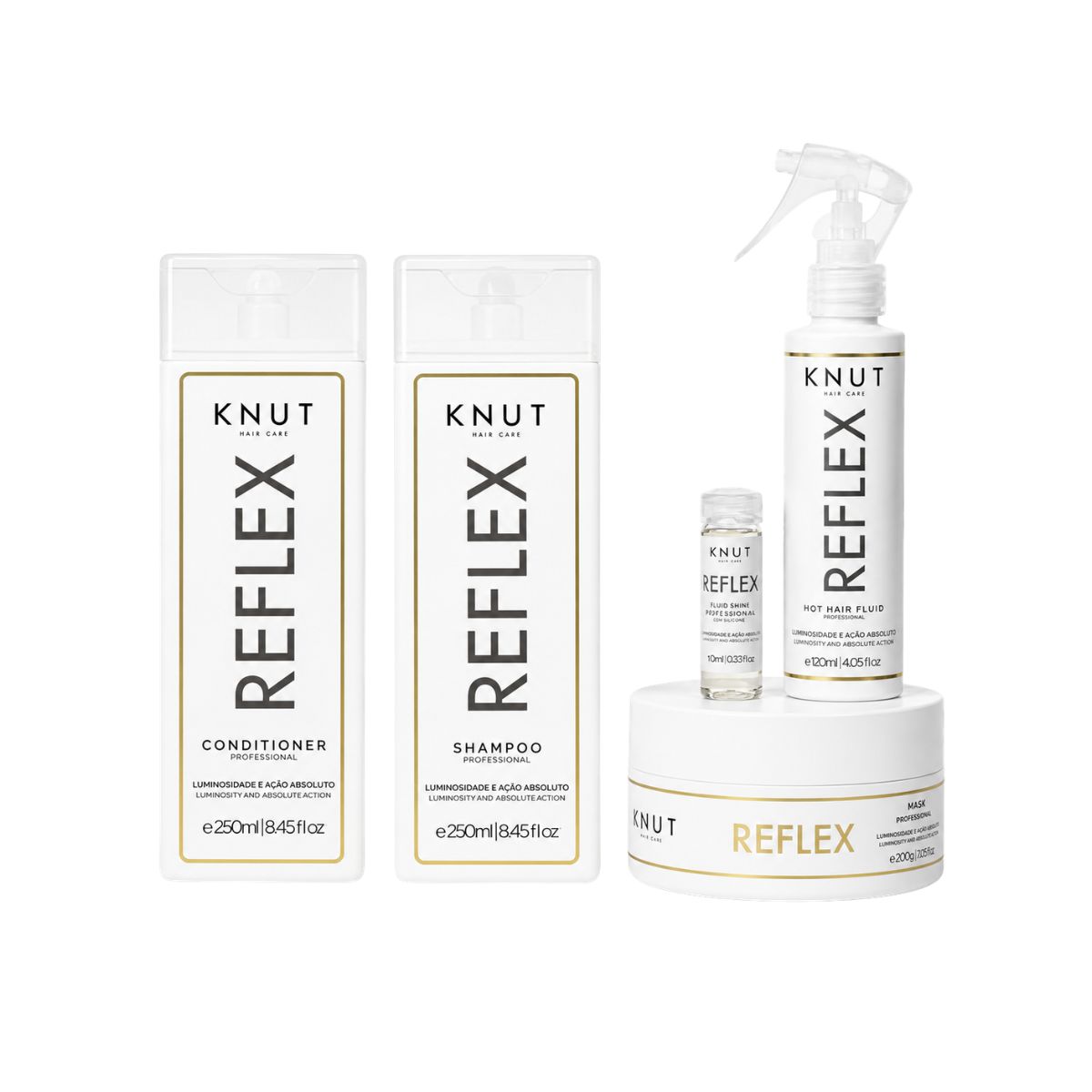 KIT KNUT AMPOLA CAPILAR EXTREME POWER DOSE REFLEX 10ML + ACESSORIOS SORTIDOS